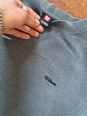 Wilson Charcoal Gray Embroidered Crewneck Sweatshirt 1990s
